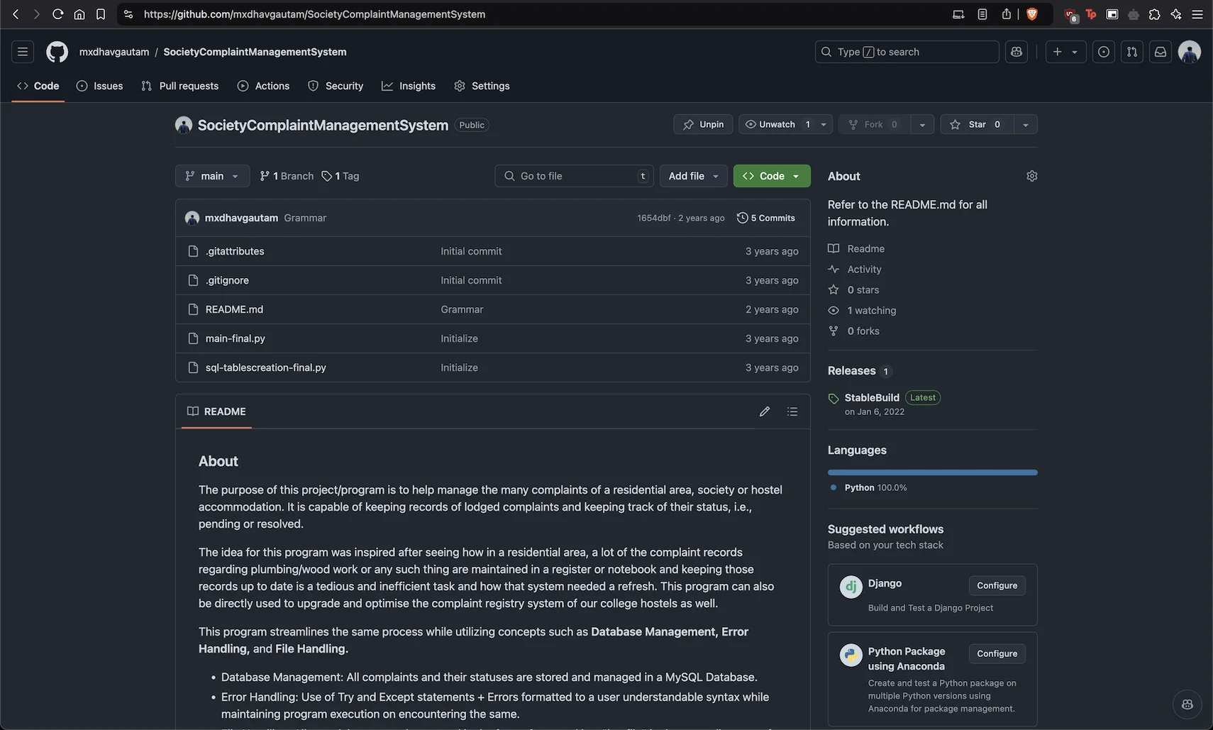 Society Complaint Management System